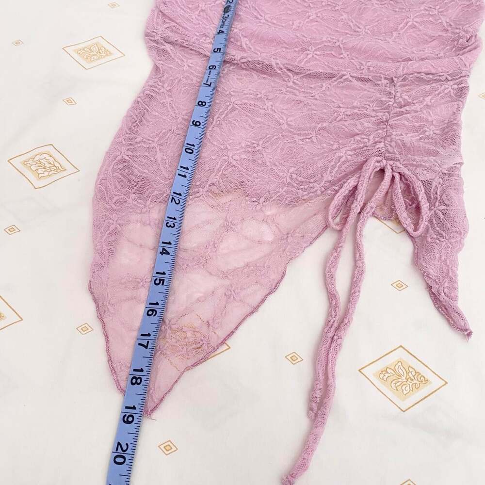 y2k BNWT pink lace strapless tube top, see you monday - Picture 7 of 8